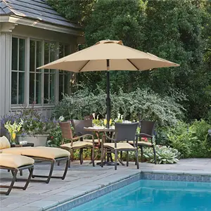 Costoffs 7.5ft Patio Umbrella with Push-Button Tilt - Classic Market Umbrella with Smooth Crank for Garden, Poolside & Beach