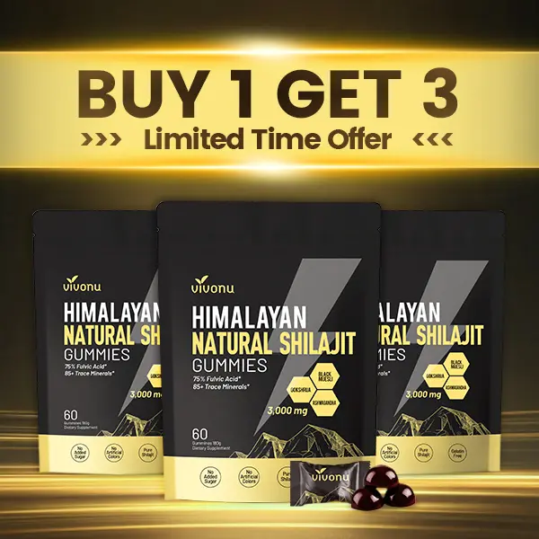 VivoNu  Himalayan Shilajit Gummies | With Ashwagandha, Gokshura & other herbs | No added sugar | 60 Gummies SummerVibes