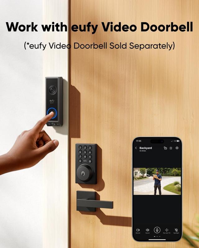 eufy Security Smart Lock C30, Keyless Entry, Built-in WiFi Deadbolt for Front Door, No Bridge Required, Easy Installation, App Remote Control, Auto Lock｜Spingtok