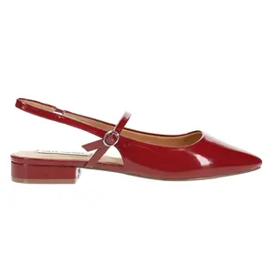 Steve Madden Womens Baskin Sling Back Mary Jane Flats Casual - Red