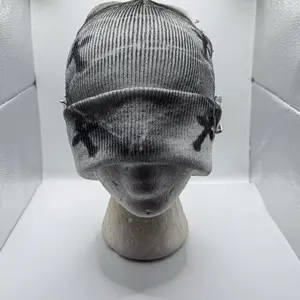 Crosses Airbrush Beanie - Stylish Knit Hat with Unique Airbrush Design for Everyday Wear