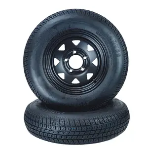 Garvee ST175/80D13 Trailer Tires with 13" Black Steel Rims, 6 Ply Load Range C, 5 Lug 4.5" Bolt Pattern, Heavy Duty ST175/80D13 Tires for Boat, Camper & Utility Trailers (2 Pack)