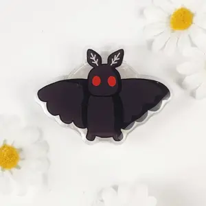 Mothman Pop Socket Hand Drawn Acrylic Phone Grip Epoxy Phone Holder Cute Cryptid Phone Stand Handmade Phone Accessory Gift