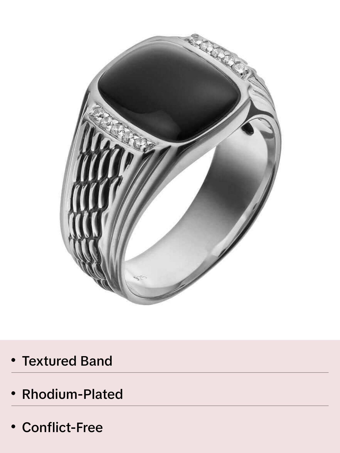 SilveRado™ for Mens 1/10 Carat T.W. Diamond & Onyx in Sterling Silver Ring - Men