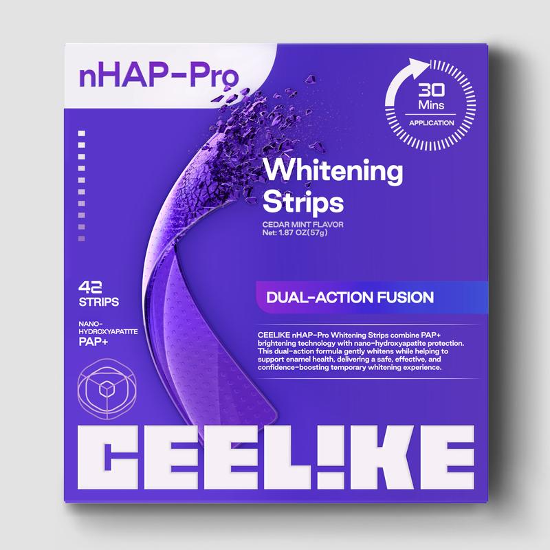 【CEELIKE】 Purple Teeth Whitening Strips With Free Cheek Retractor - 7/21 Whitening Sessions -Nano-Hydroxyapatite Safe for Enamel - Non Sensitive Teeth Whitening - Peroxide-Free 【CEELIKE】 Purple Teeth Whitening Strips With Free Cheek Retractor - 7/21 Whitening Sessions -Nano-Hydroxyapatite Safe for Enamel - Non Sensitive Teeth Whitening - Peroxide-Free