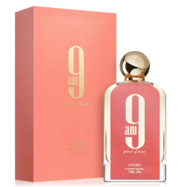 Afnan 9AM Pour Femme Full-Size Aromatic Perfume for Women - 3.4 oz (100 ml) Citrus Floral, Citrus Musk Amber Scent, Blackcurrant, Berry, Fruit-Flavored Fragrance for Beauty & Selfcare, Citrus Floral Fragrance