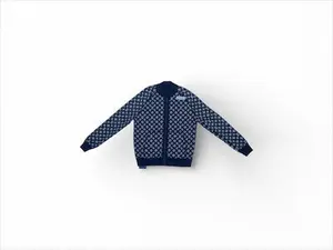OBJ0010 LV Monogram Knit Zipup Jacket Black/White