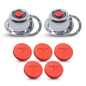 TORQUE 2 Pack 343-4024 Trailer Hub Caps Compatible with Stemco 3434024 Aluminum Hub Cap for Trailer Axle with Extra 5 Rubber Plugs and Gaskets (2 x TR3434024 +5 x TR3595990)
