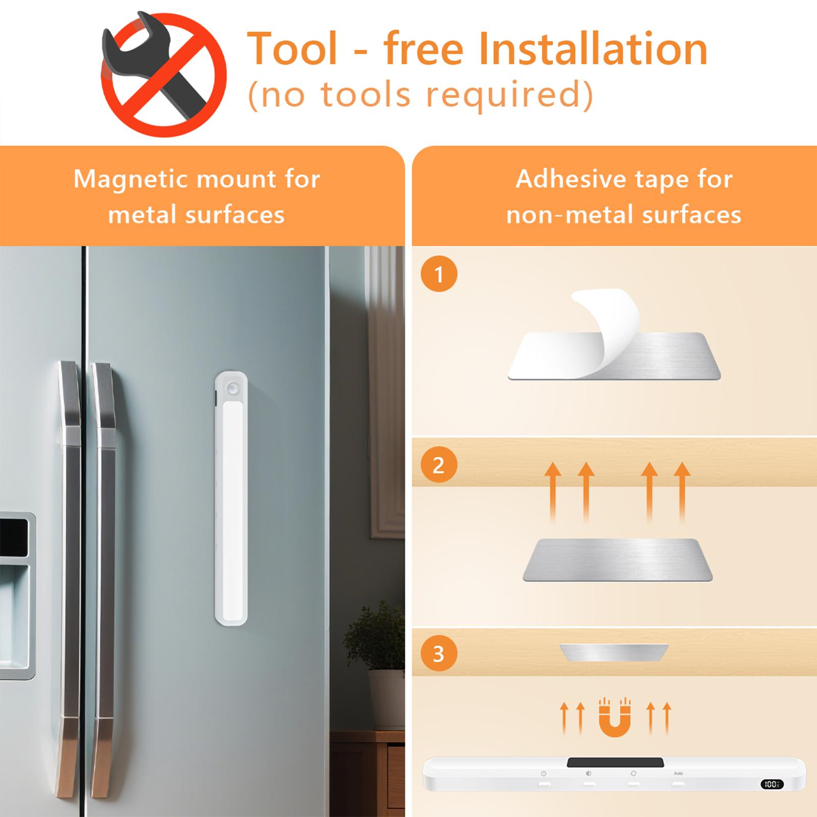 WILLED Under Cabinet & Closet Lights, Motion Sensor, Rechargeable, Magnetic, 3 Color Temps, Dimmable LED Light Bar for Indoor Kitchen Counter