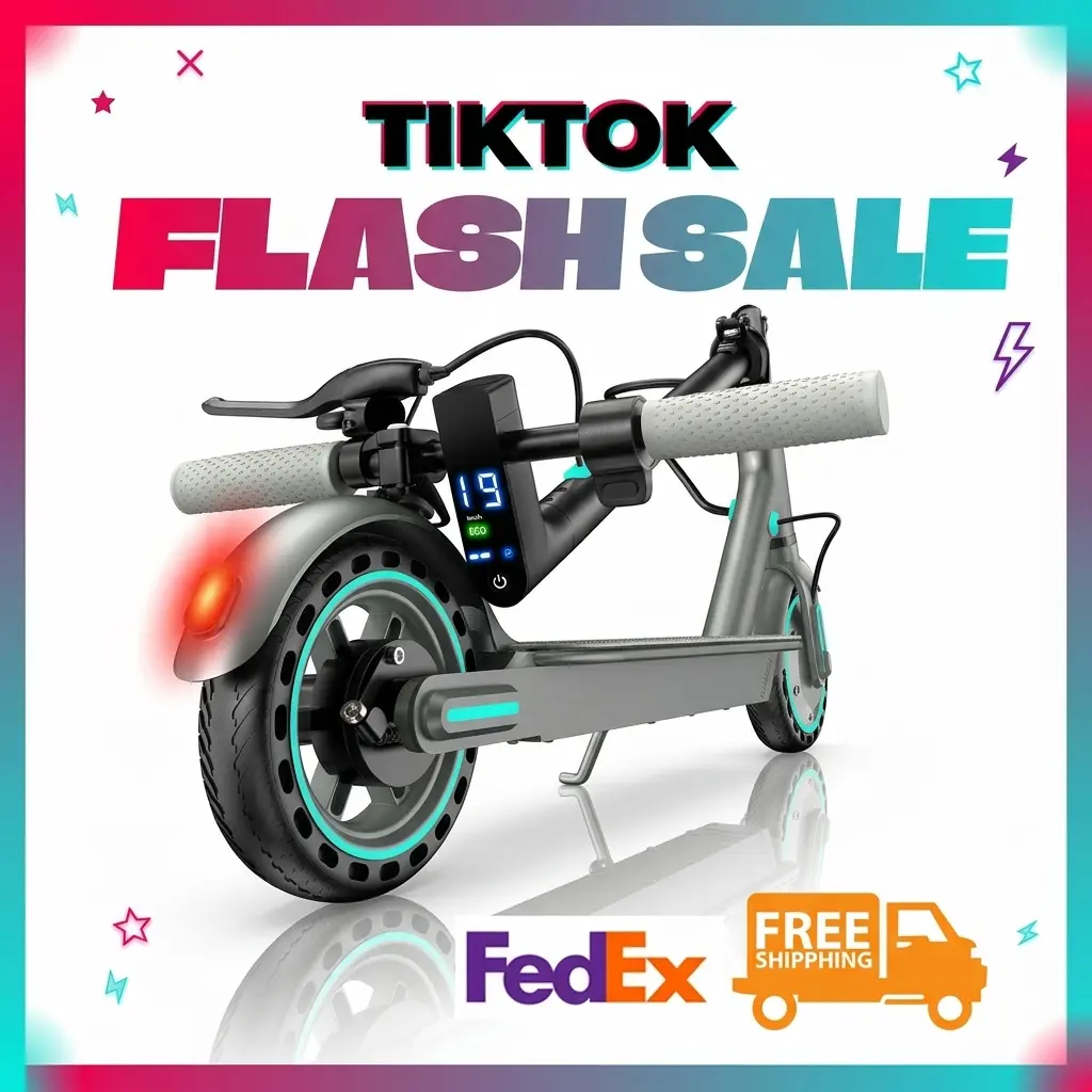 Adults' High Speed Motorized Electric Scooter - 19 MPH Max Speed, 8.5in Solid Tires, 20/30km Max Range, Foldable Aluminum Lithium Battery Scooter with App Control, High Speed Scooter