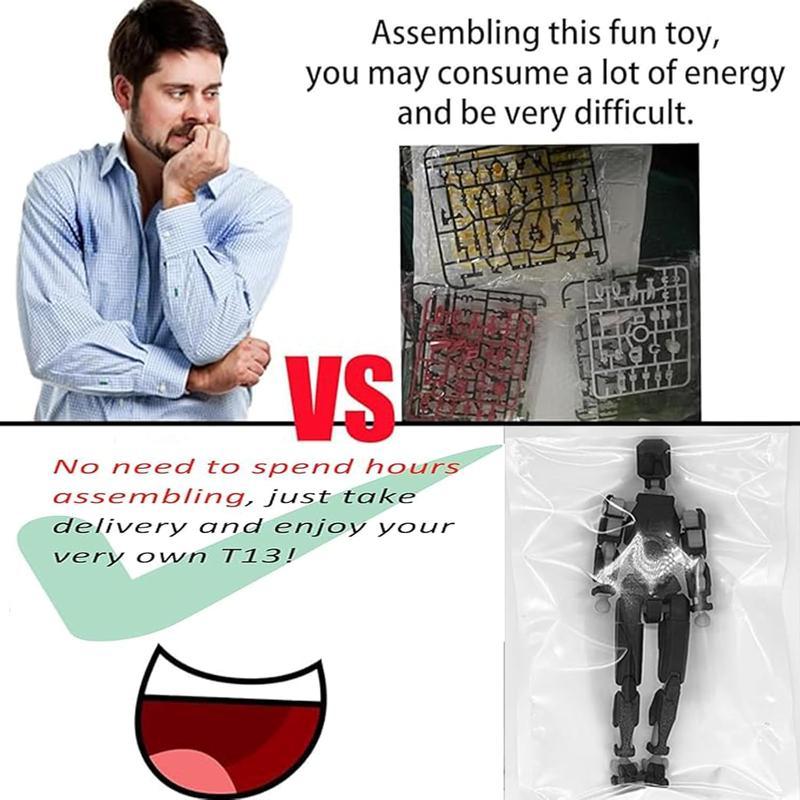 5-Piece Assembly Completed T13 Action Figure Set - Multi-Jointed Movable Lucky Action Figures for Desktop Decorations & Creative Gifts Bot Sticky Toyset Figurines Collectibles