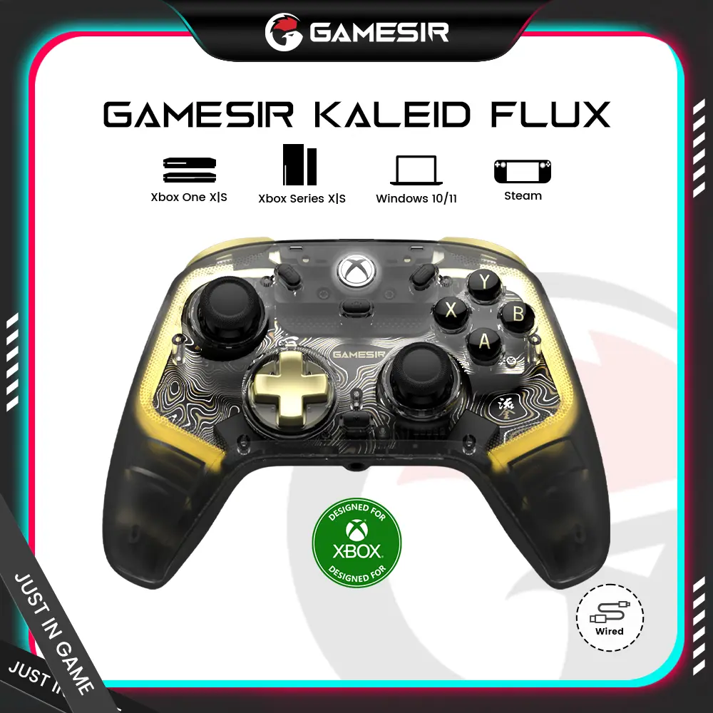 GameSir Kaleid Flux Wired RGB Controller for XBOX Series X|S, XBOX One, Windows 10/11 & Steam, Anti-Drift Gamepad with Precision Hall Effect Sticks