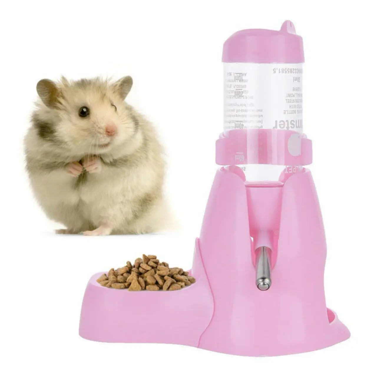 PetSafe Pink 3-in-1 Water Kettle Feeder for Small Animals - 3-in-1 Solution, Hanging, Standing, Hiding Designs, Encourages Natural Behaviors, Boosts Engagement for Hamsters, Chinchillas