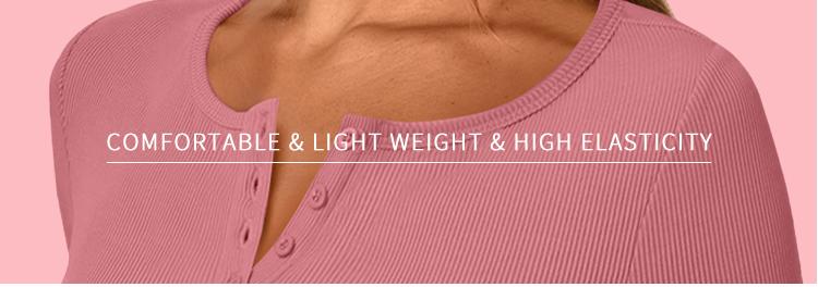 AUTOMET Women's 3 Piece Casual Long Sleeve Round Neck T-shirt for Daily Wear, Plain Button Front Ribbed Design