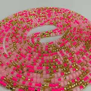 Golden pink Waistbeads. 60 inches long perfect for your lovely body. One size fits all