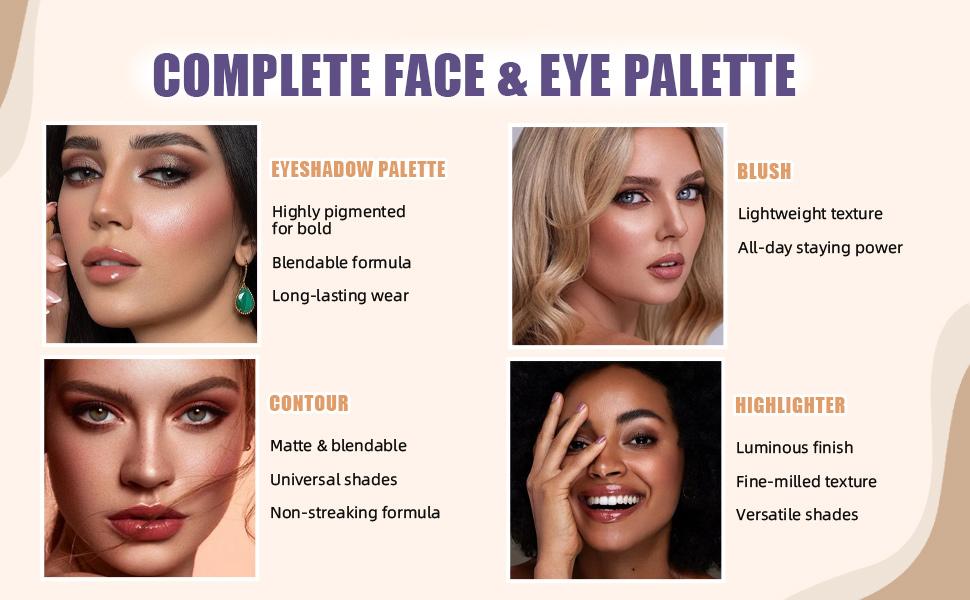 BOTAGUS 9-in-1 Baked Face Palette - Baked Blush Bronzer 2 Highlighters 5 Eyeshadows No Caking Creasing Long Lasting Blendable Beginner Friendly Travel Makeup Palette for Full Face Glow BOTAGUS 9-in-1 Baked Face Palette - Baked Blush Bronzer 2 Highlighters 5 Eyeshadows No Caking Creasing Long Lasting Blendable Beginner Friendly Travel Makeup Palette for Full Face Glow