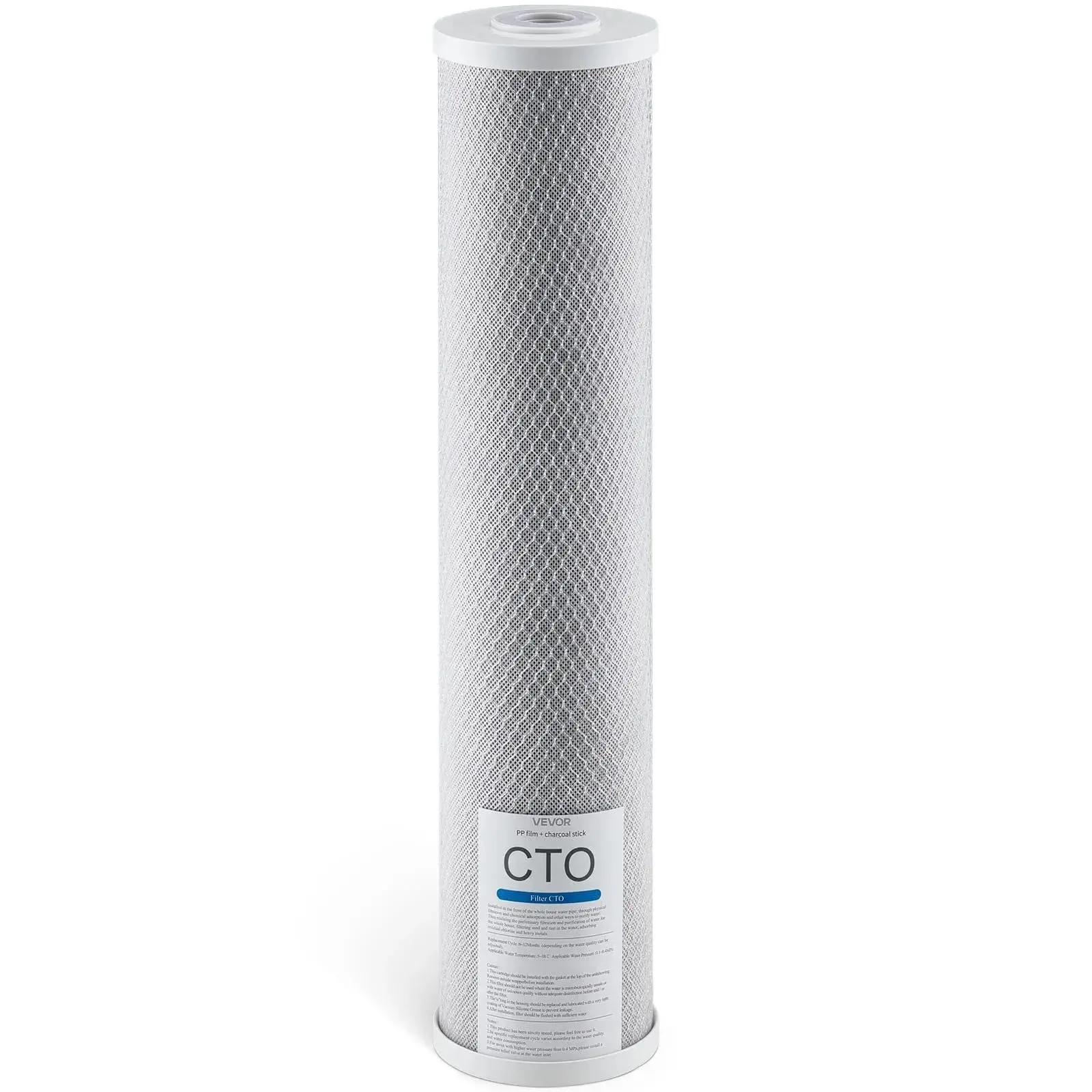 【Summerfinds】VEVOR 4.5x20" Standard Size Whole House Water Filter Replacement Cartridge - Activated Carbon Block, For 3-Stage Home Filtration Systems, Chlorine Removal, Reduces Bad Taste & Odor, 100,000 gal Capacity, 100,000 Gallons