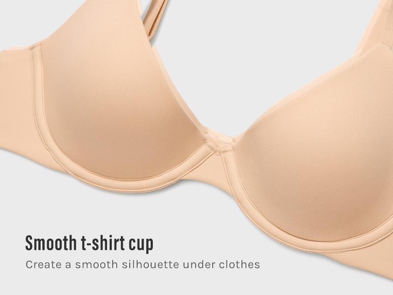 INLYRIC Women's Inbarely Plus Balconette Bra - Lightly Padded Underwire Sexy Tshirt Demi Bras Supportive Soft Fabric Adjustable Straps