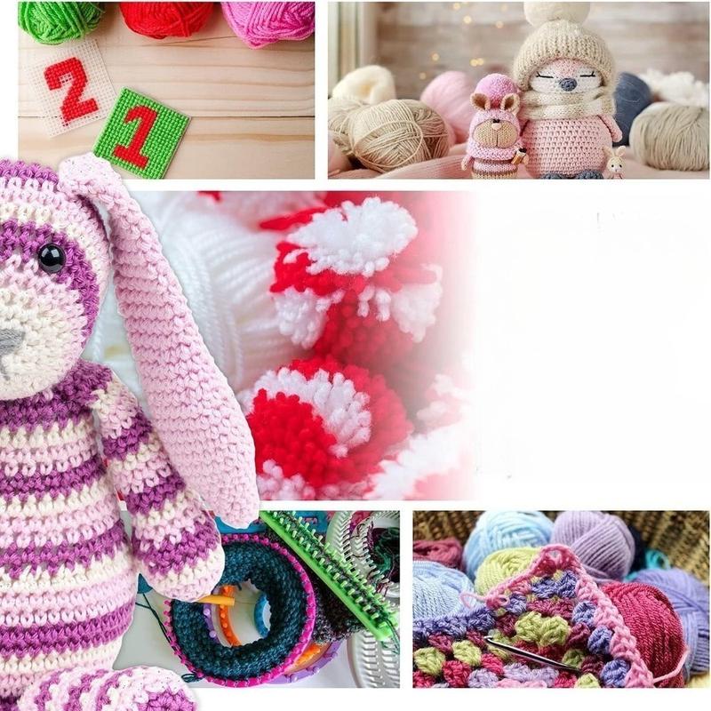 30 Pcs Crochet Yarn Set,1300 Yards 30 Color Acrylic Yarn Skeins,Crochet Hooks,Bag,for Crocheting & Knitting,Suitable for Weaving Clothes,Handbags,Blankets,Valentine's Day Gifts,Hand Tools Kits