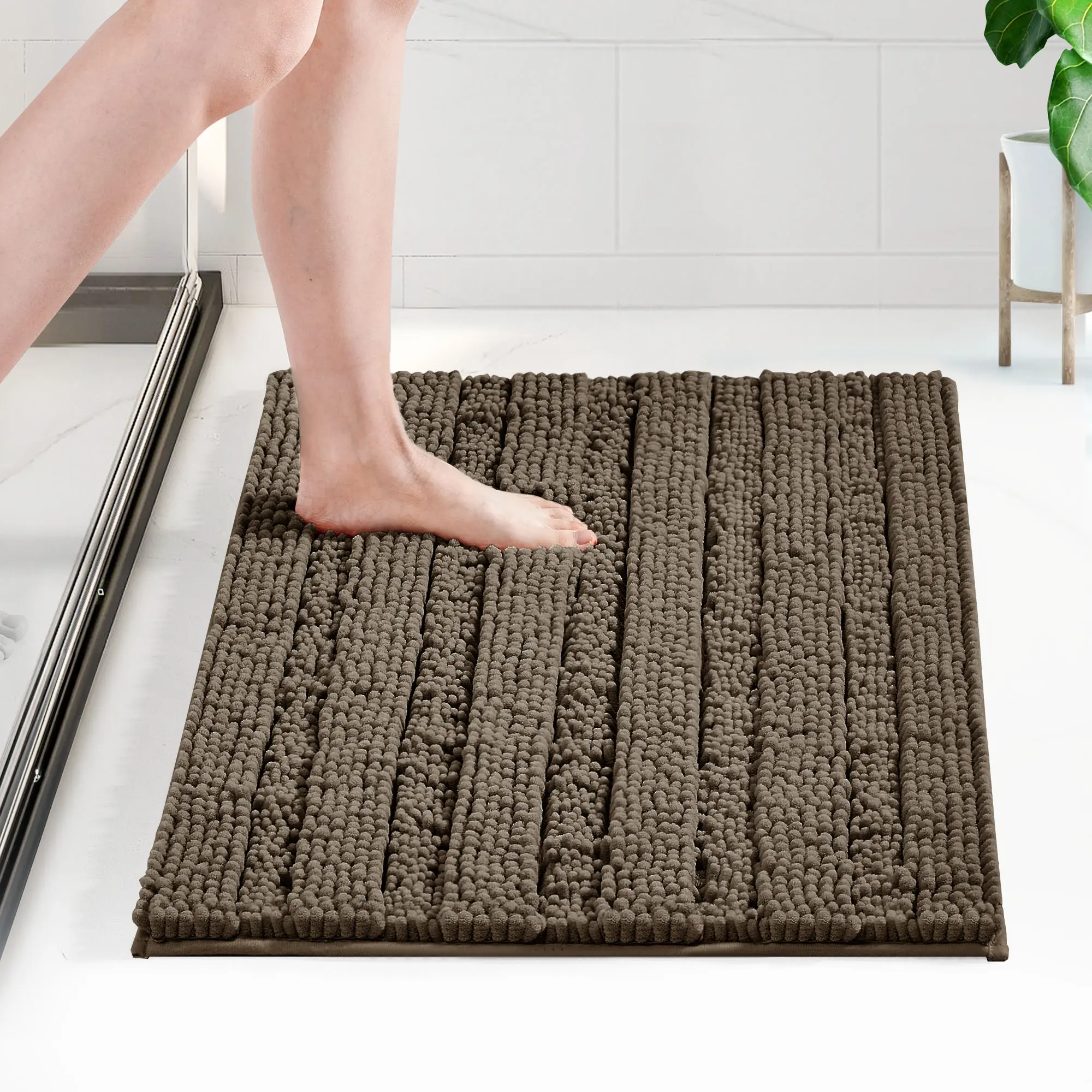 Deconovo Plush Soft Highly Absorbent Water Absorbent Bath Rug - Non Slip Mats, Anti-Skid, Quick-Dry, Machine Washable, Eco-Friendly Luxury Bathroom Mat for Comfort & Safety, Water Absorbent Mat