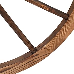 VINGLI 24" Decorative Wooden Wheel (Set of 2), Vintage Old Western Style Wall Hanging Wood Wagon Wheel for Bar, Garage, Patio, Carbonized Solid Fir Wood VINGLI 24" Decorative Wooden Wheel (Set of 2), Vintage Old Western Style Wall Hanging Wood Wagon Wheel for Bar, Garage, Patio, Carbonized Solid Fir Wood