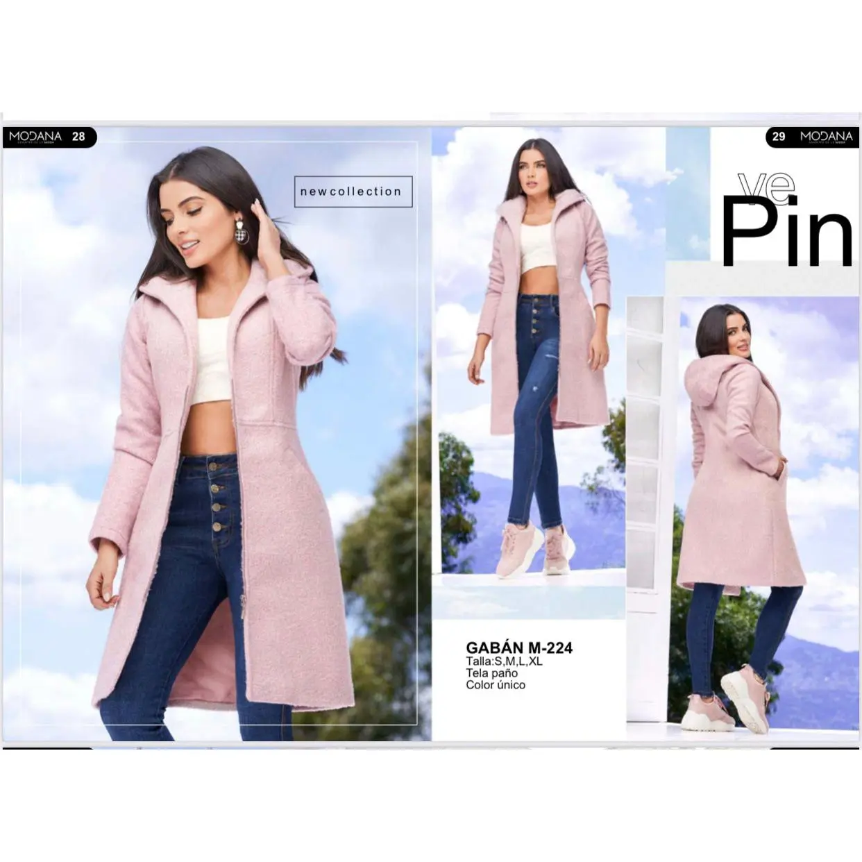 Women's 100% Original Basic Solid Lapel Collar Outerwear - Open-Front Long-Sleeve Lady Coat, Made in Colombia