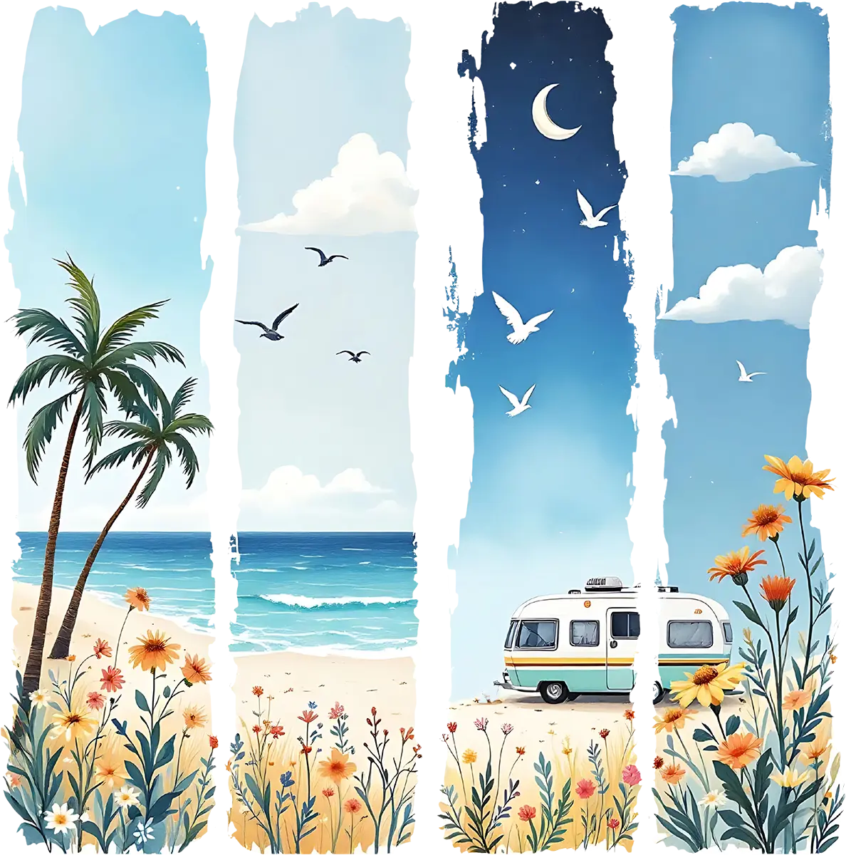 DTF Transfer – Beach Scene Multi Sizes (BE-SC007)