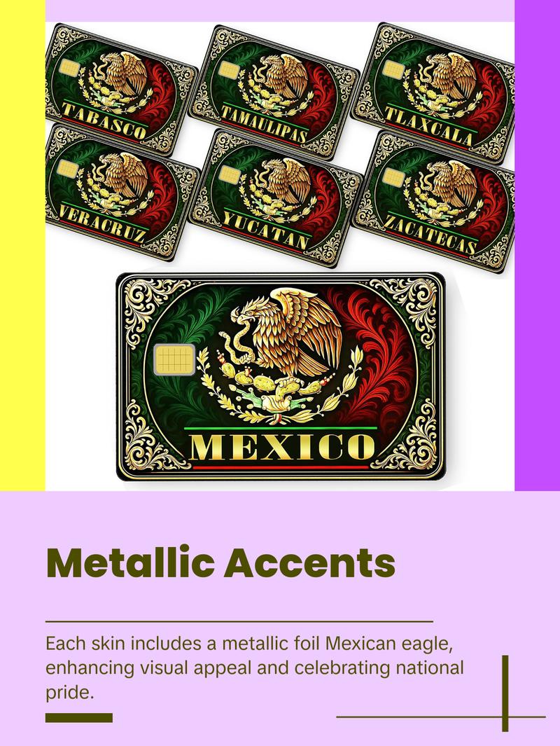 Mexico y Estados Credit Card Skin Waterproof Mexico y Estados Credit Card Skin Waterproof