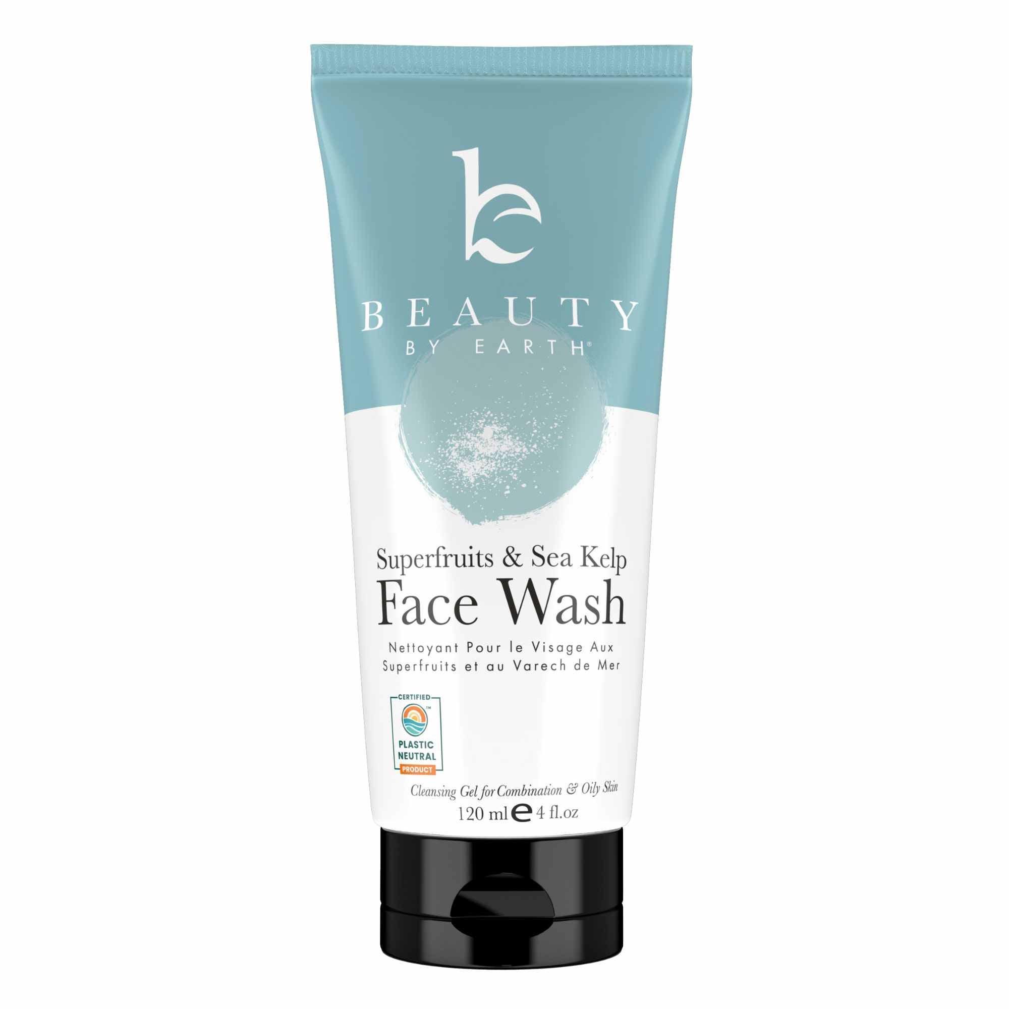 [BEAUTY BY EARTH] Face Wash Cleaning Gel - Super Fruits & Sea Kelp for Facial Cleansing Radiant Skin Nourishing Comfort Skincare Made in USA Daily Cleanser