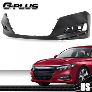 Black Front Bumper Cover Fit For 2018 2019 2020 Honda Accord Sedan W/O Sensor