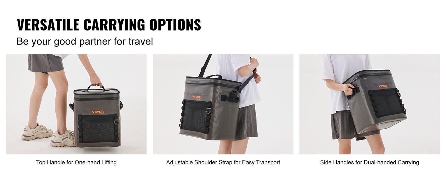 VEVOR Soft Lunchbox Cooler Bag, TikTokShopBlackFriday, Max 30 Cans Soft Sided Cooler Bag Leakproof with Zipper, Waterproof Soft Cooler Insulated Bag, Lightweight & Portable Collapsible Cooler for Beach, Hiking, Picnic