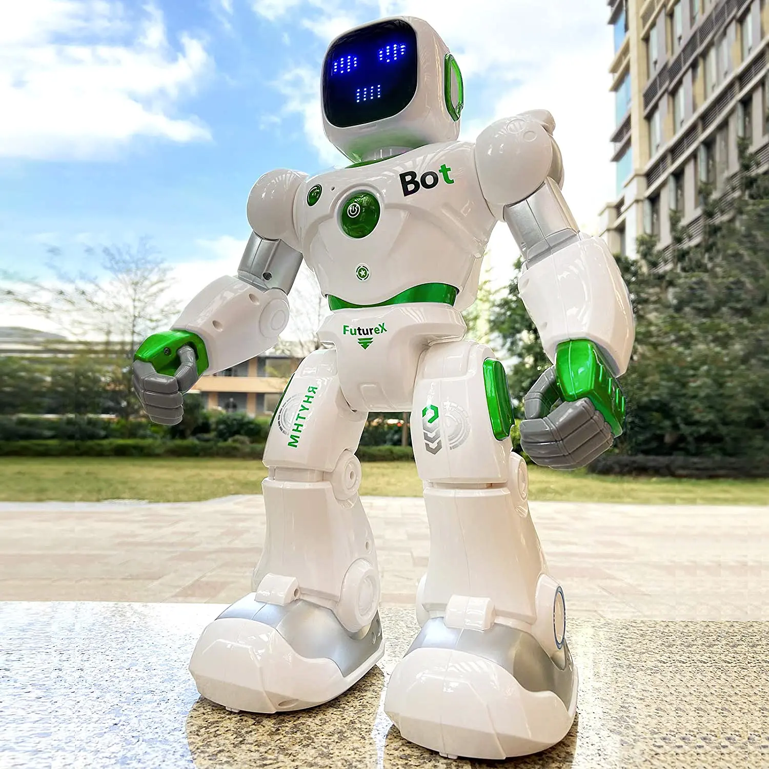 Ruko 1088 Large Digital Movable Robot Toy, Voice & App & Remote Control, Rechargeable Electronic Educational Toy, Birthday Gift for Kids 4-8 Years Old, Green