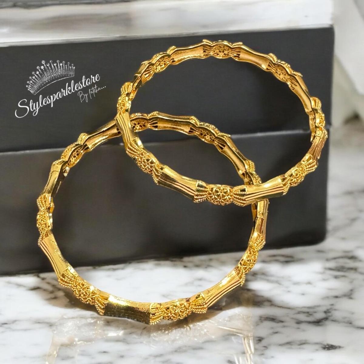 Women's 24k Gold Plated Bangles, Stunningly Elegant Jewelry