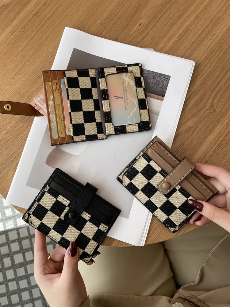 Exquisite Luxury Women's Mini Card Wallet Ultra-Thin Canvas Multi-Purpose ID Driver's License Card Holder