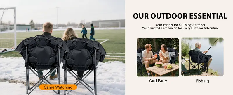 SLSY Unisex Heated Camping Chair, Portable Folding Recliner with Padded Armrests, Heat Control, Oxford Fabric, 400 lbs Capacity, Carry Bag for Garden & Outdoor Use【Batteries Not Included】 SLSY Unisex Heated Camping Chair, Portable Folding Recliner with Padded Armrests, Heat Control, Oxford Fabric, 400 lbs Capacity, Carry Bag for Garden & Outdoor Use【Batteries Not Included】