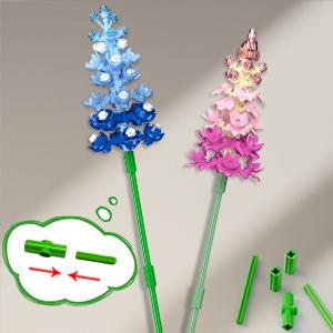 Flower Bouquet Building Set 13 Flowers with Adjustable Petals & Green Leaf Accents, Rose Plant, Decorative Ornaments & Magnetic Blocks, Home Decor for Adults, Boys & Girls 8+