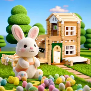 Notchies Jovi-mindly Garden Edition Building Blocks Set 107 pcs Wooden Toys with Door Windows for Toddlers 5+ Boys Girls Safe Eco-friendly Mortise-and-tenon Structure