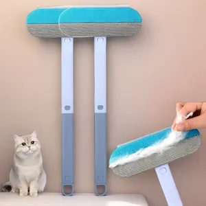 Pet Hair Remover Brush That Actually WORKS!  4-in-1 Self-Cleaning Brush with EXTRA-LONG Handle for Furniture, Cars & Windows. TikTok’s Favorite Reusable Hair Remover!