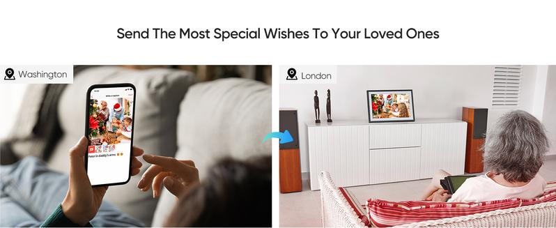 ARZOPA WiFi Digital Photo Frame 10.1 Inch IPS Touchscreen Electronic Photo Frame with 32GB Frameo Digital Picture Frames Share Photos Videos Music Calendar Alarm Auto Rotate Thanksgiving & Christmas Gift Perfect for Family & Friends Home Decor Gift Ideas