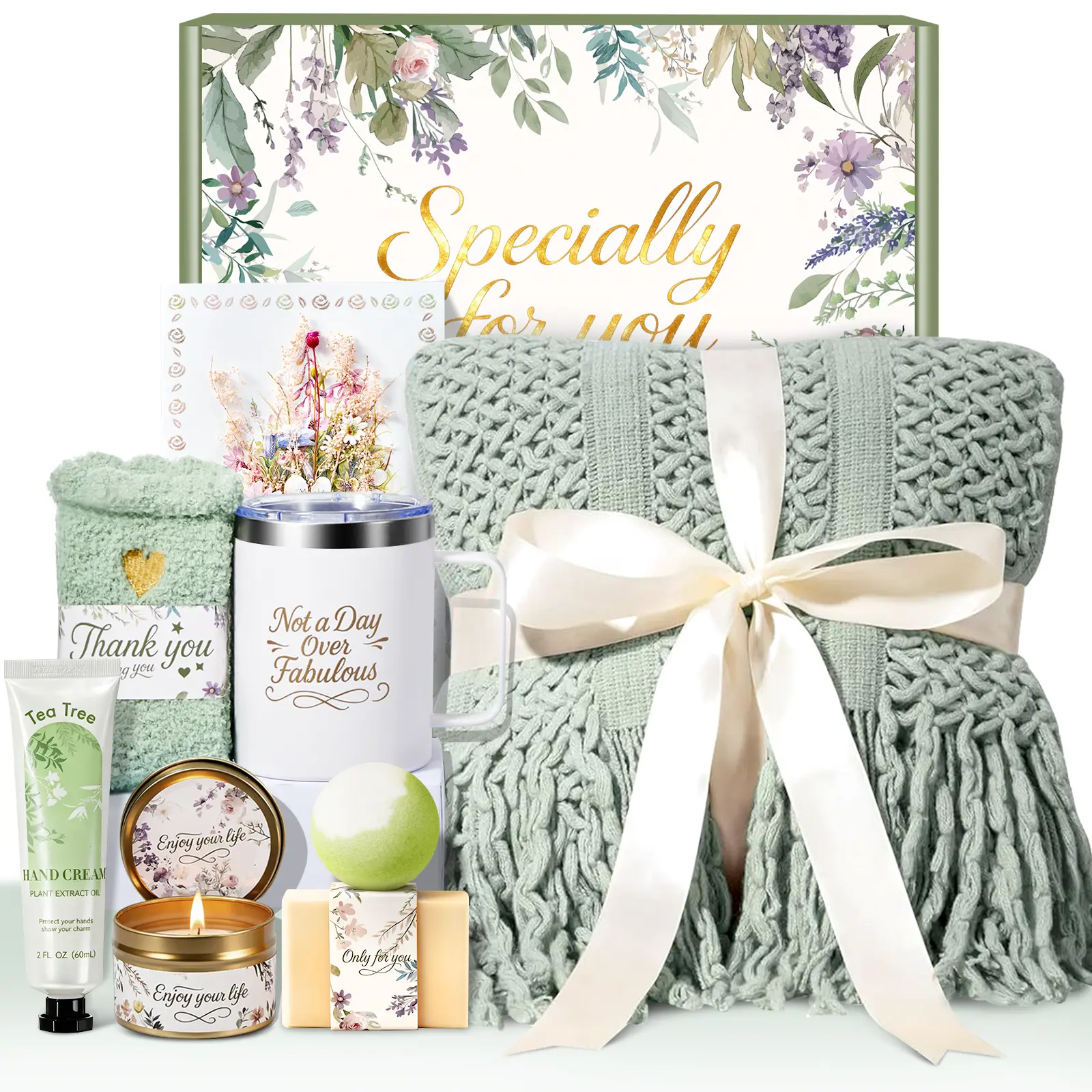 Bodyrefresh Birthday Gifts for Women, Gift Basket Self Care Gifts for Her, Get Well Soon Gift, Thinking of You Gift Set Care Package Spa Gifts for Women, Gift Box for Mom Adults Best Friend