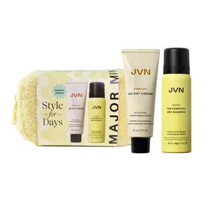 JVN Hair Style For Days Travel Set – Frizz Control & Refresh Kit with Travel Bag (3-Piece)