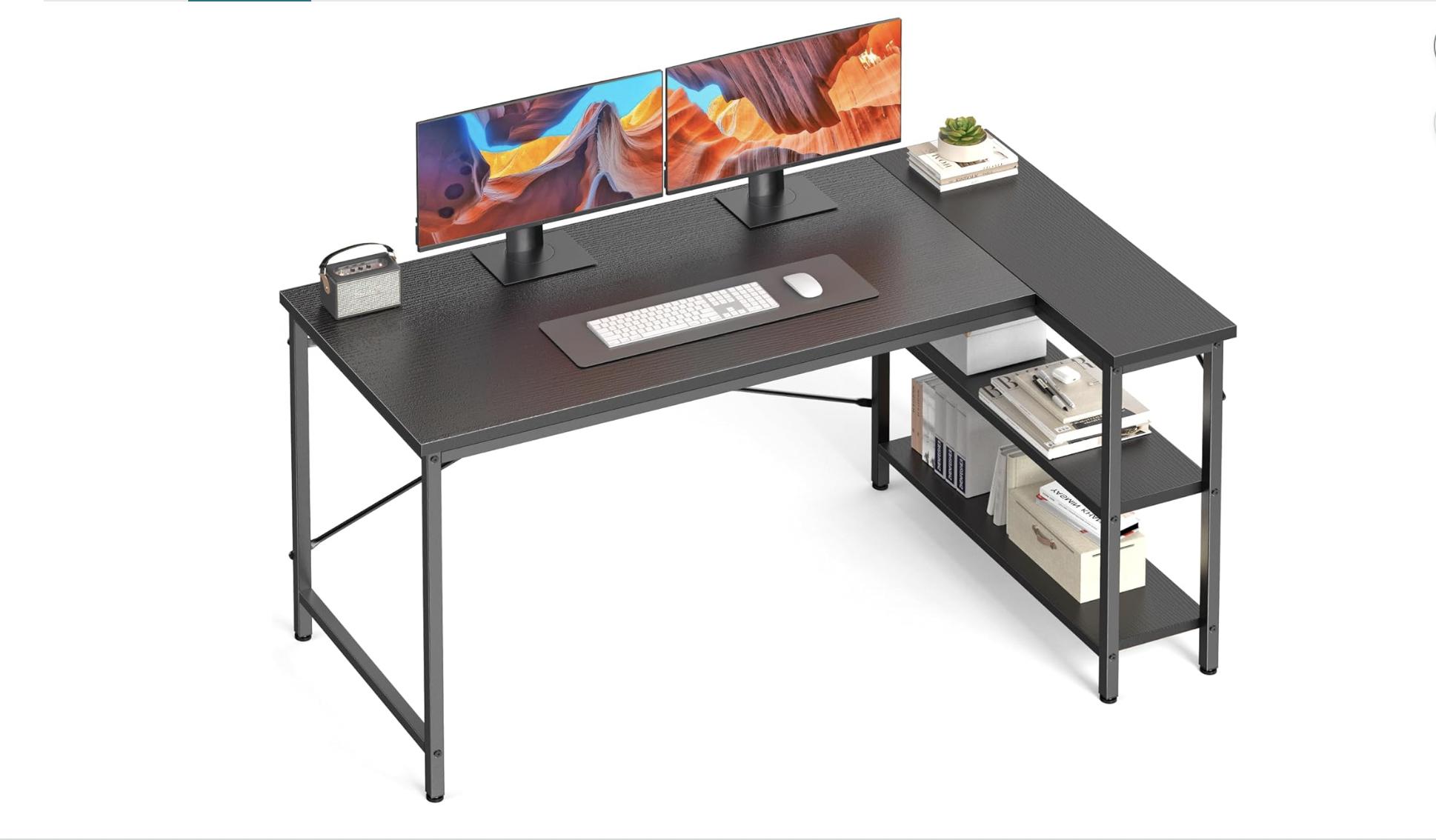 L Shaped Gaming Desk 39"/47"/55" Reversible Corner PC Desk with 7-Tier Storage Shelves, Heavy Duty Computer Desk with X-Brace Support for Gaming Setup & Home Office L Shaped Gaming Desk 39"/47"/55" Reversible Corner PC Desk with 7-Tier Storage Shelves, Heavy Duty Computer Desk with X-Brace Support for Gaming Setup & Home Office