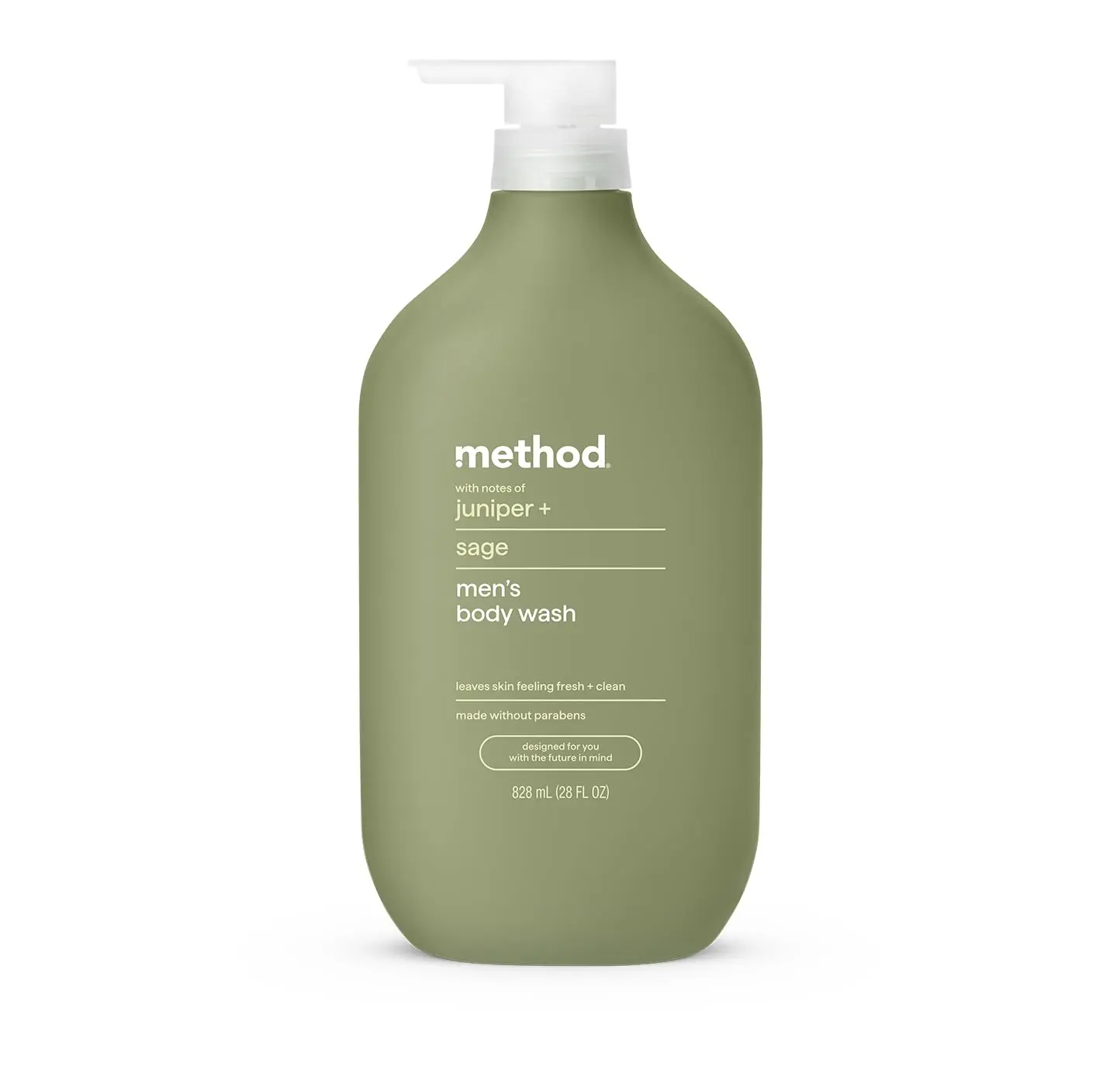 method Men’s Body Wash, Juniper + Sage, 28 fl oz | Soothing Formula, Leaves Skin Feeling Soft & Moisturized, Rich Lather, Made Without Parabens