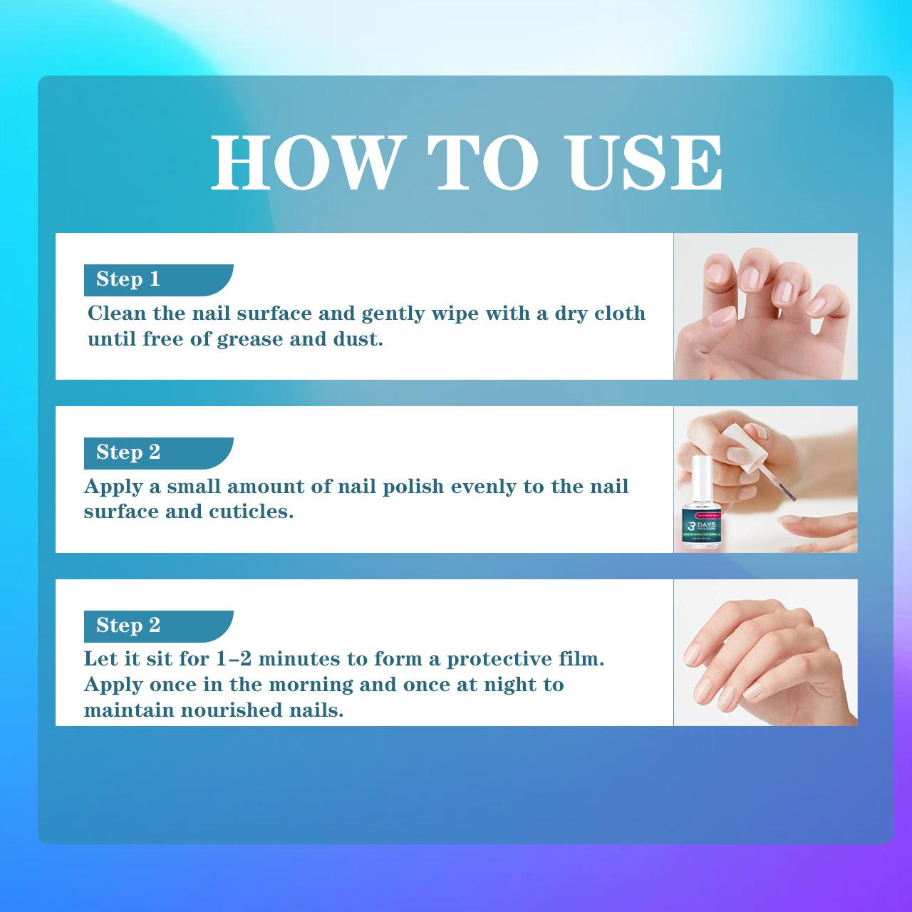 ROZINO 3 Days Nail Care Formula with Keratin Amino Acid & Aloe for Superior Nail Nourishmen.for Healthy Nails Professional Multi-Benefit Treatment