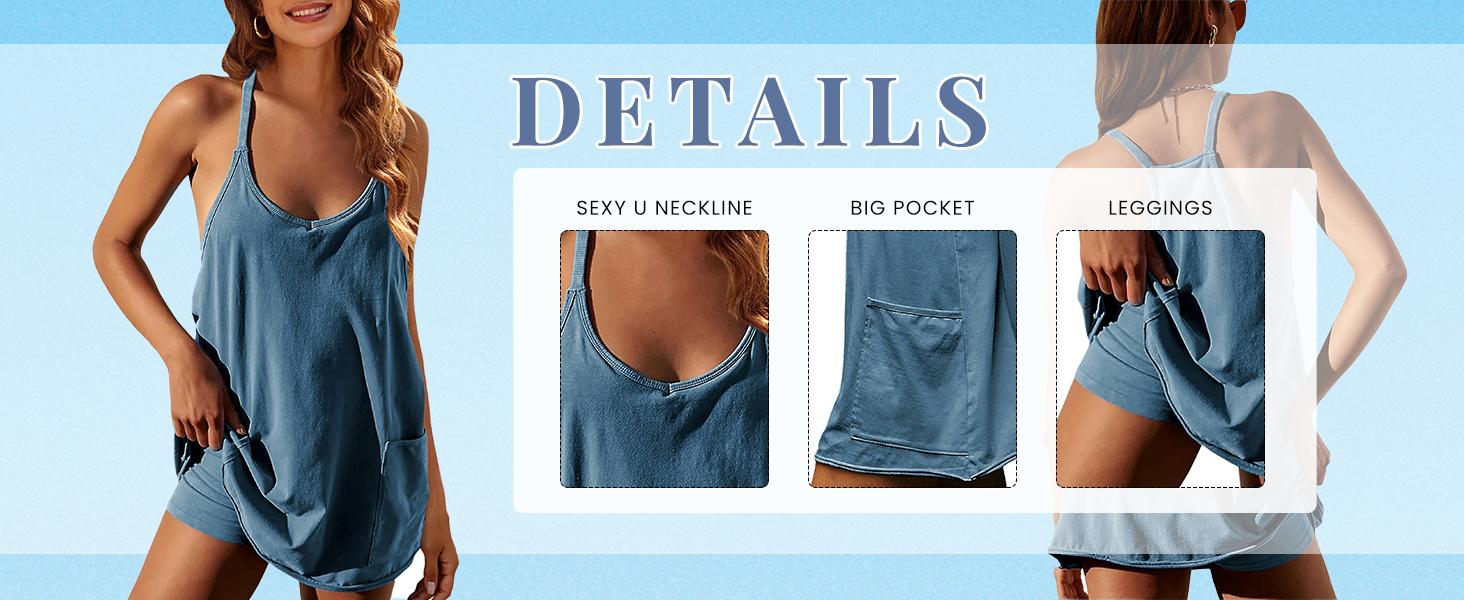 Molitree Women's Summer Sleeveless Mini Dress Athletic Dress V Neck Spaghetti Strap Short Tennis Dress with Built-in Shorts