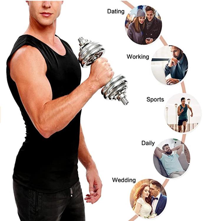 Men's Sweat Vest Fitness Shapewear Tech Blue Powerful Abdominal Shaping Sportswear for Gym Summer Heat-Gathering Core Support Nano-Level Coating