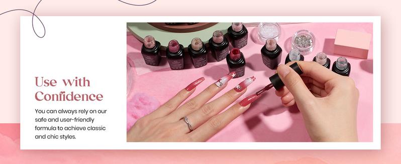 Beetles Pink Nude Gel Nail Polish Set with Base&Top Coat - Sheer Glitter, Soak Off, DIY Manicure, Neutral Jelly Pink, Nails at home DIY Nail Cutics Cosmetic