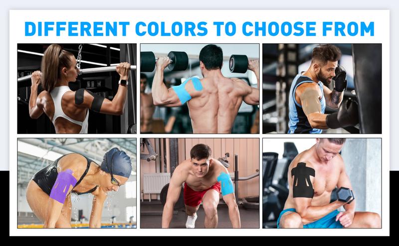 10 Count Kinesiology Tape for Shoulder Pain Relief Pre Cut Sports Waterproof Breathable Enhance Elastic Kinesiology Athletic Tape for Shoulder Support and Muscle Baseball Sports(Black)