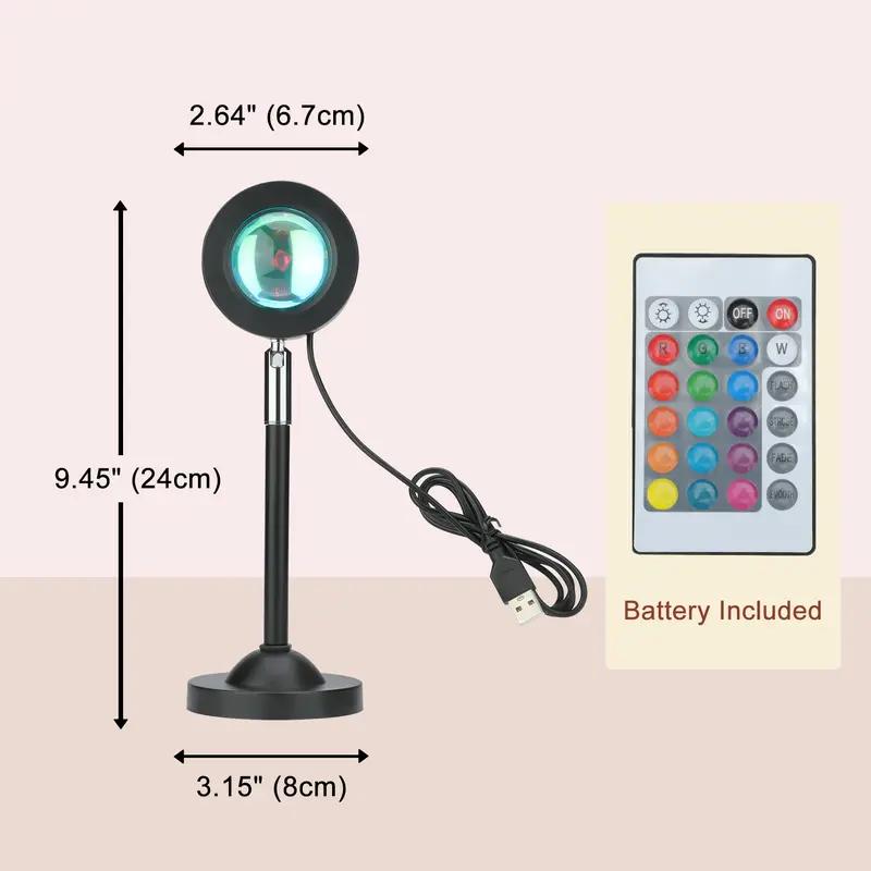 Fall Sunset Lamp Projector Light 180° Adjustable Sunset Mood Lamp, 4 Modes, Remote Control RGB Ambient Night Light for Bedroom, Gaming Room, Live Streaming Photography & Parties Home Wall Decor Party Live Streaming Christmas Gift Led Multi