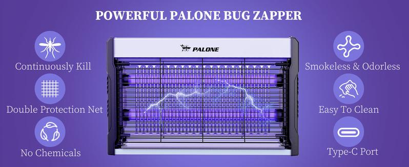 PALONE Electric Bug Zapper, 4000V Mosquito Zapper Indoor Outdoor with Hanging Function, Electric Fly Zapper with Removable Tray USB Powerful Indoor Bug Zapper for Outdoor Balcony Office Patio
